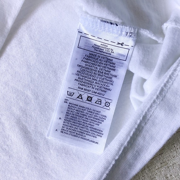 Adidas X Merimekko Trefoil Infill Cropped Tee Woman’s XL Cuffed Short Sleeves - Picture 11 of 16